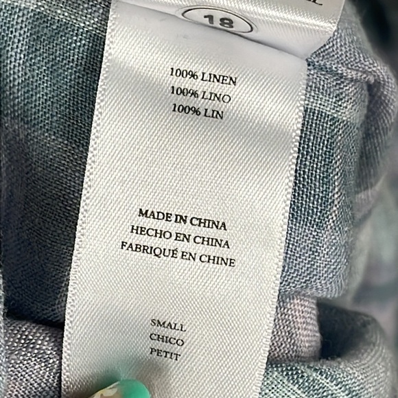 New Rails Mens Havana Plaid Denim Sport Shirt Linen Button Front Long Sleeve S - Picture 12 of 14